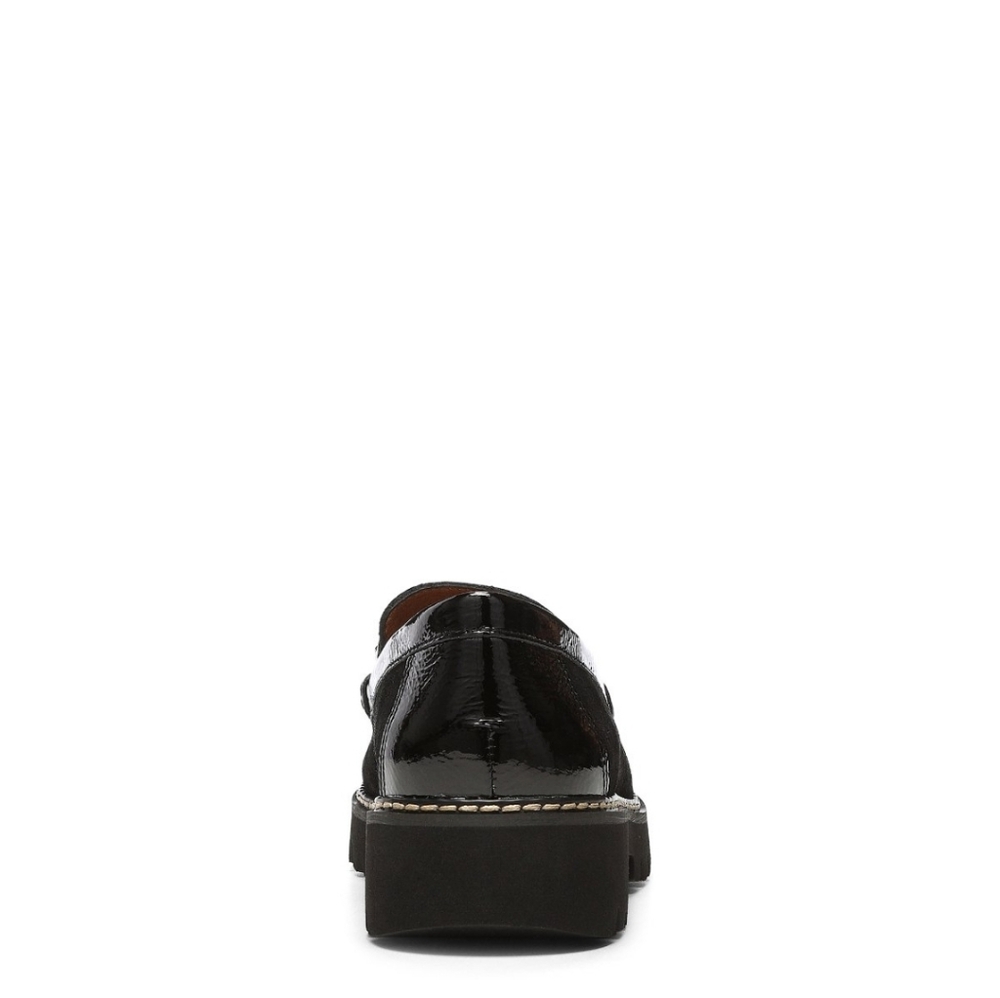 Donald Pliner 7M Black Suede & Patent Leather Lug Sole Loafers Gunmetal Horsebit - Picture 7 of 11